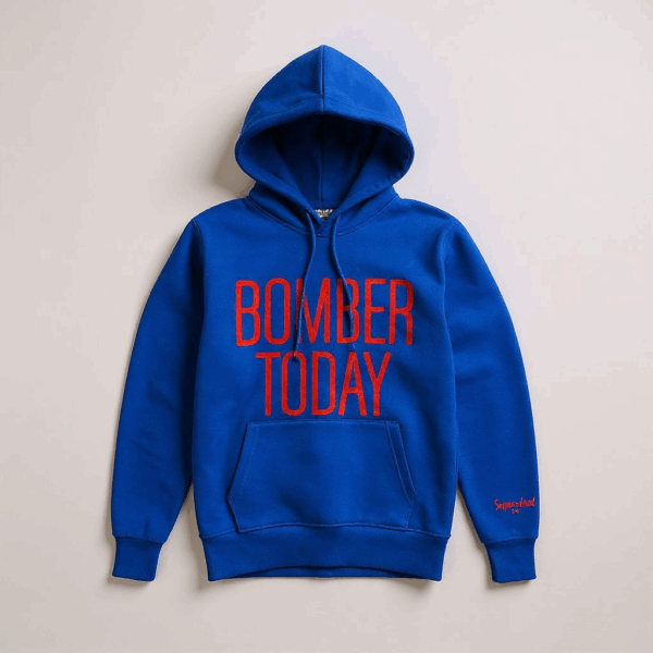 SUPERCULTURE Felpa con cappuccio ricamo Bomber Today Royal